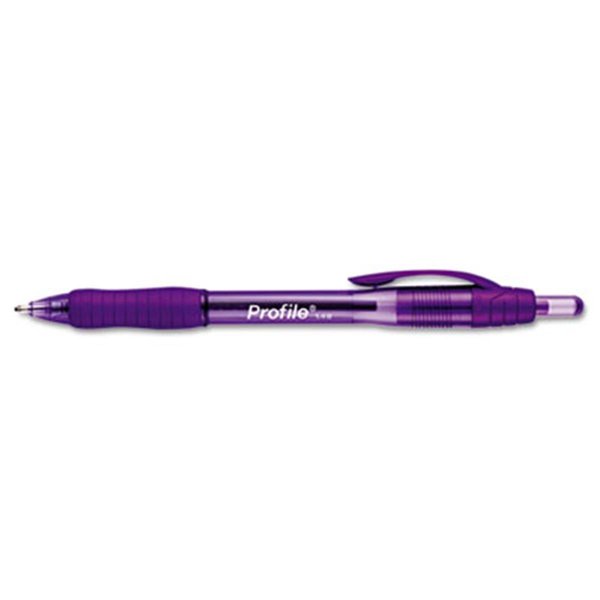 Paper Mate Profile Ballpoint Retractable Pen, Purple Ink, Bold, Dozen PA30935